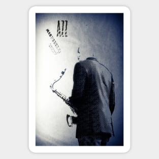 Saxophonist. Jazz Club Poster Sticker